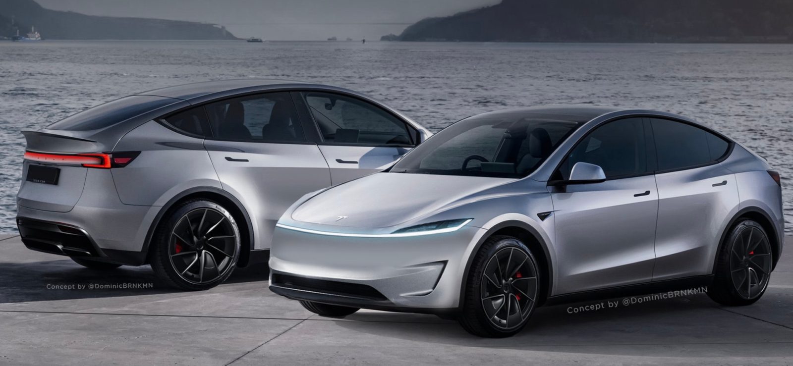 Renderização de atualização do Tesla Model Y