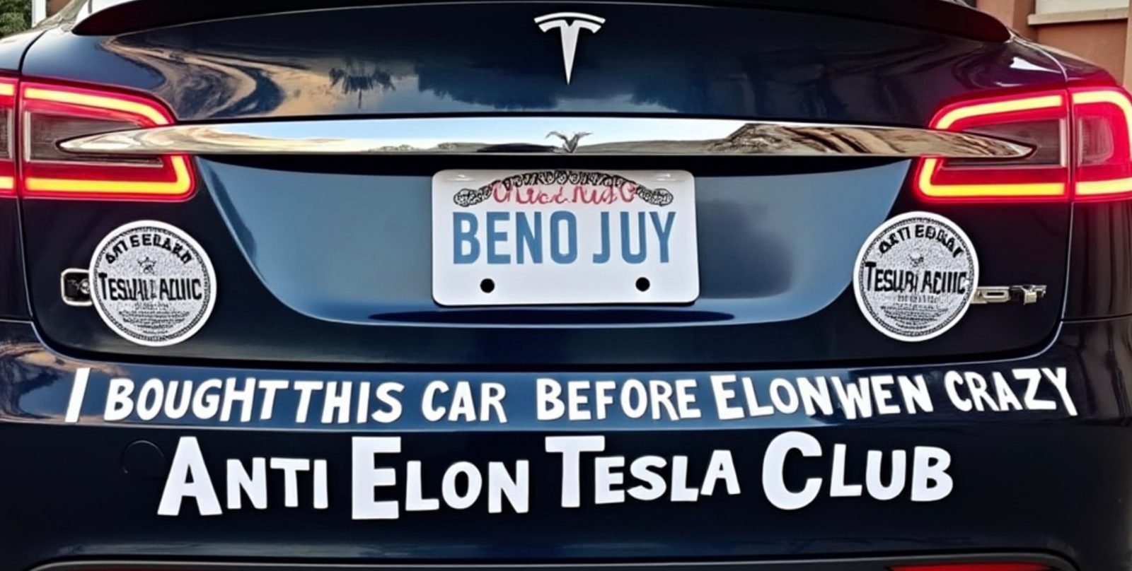 adesivos anti-Elon Tesla