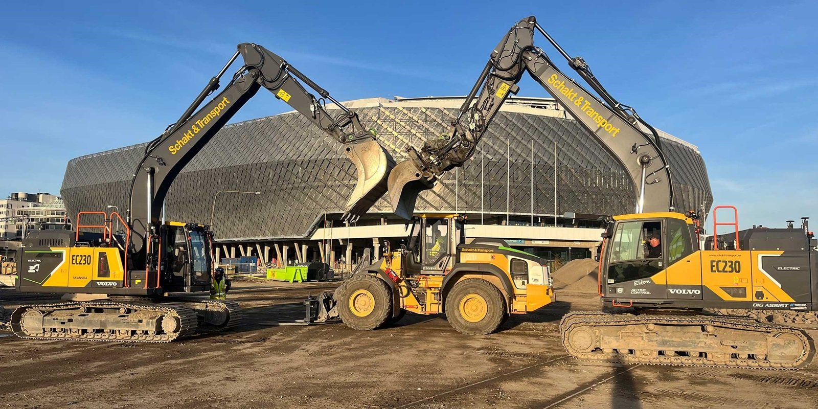 Estocolmo avança com canteiro de obras elétricas da Volvo CE